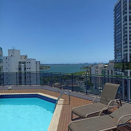 Flat Com Piscina, Academia E Vista Para O Mar Vitoria Exterior photo