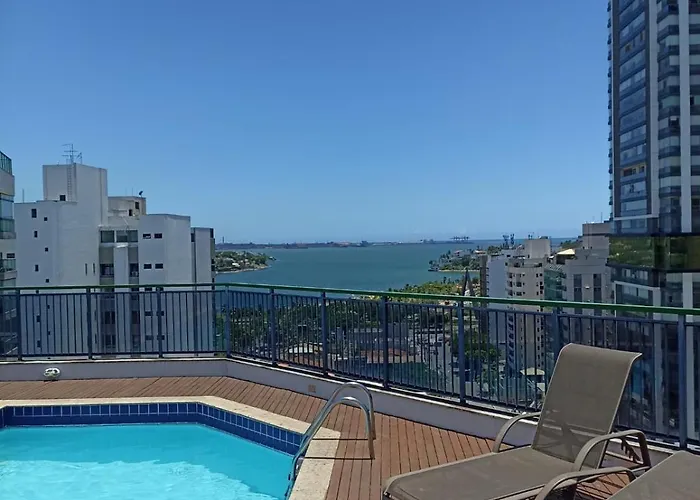 Flat Com Piscina, Academia E Vista Para O Mar