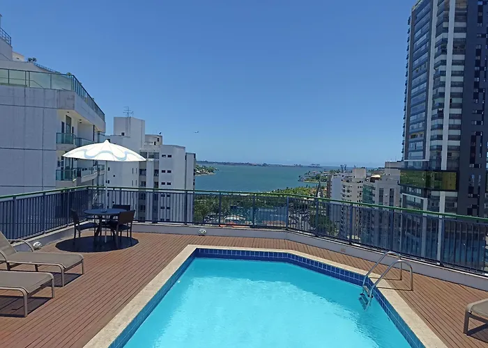 Flat Com Piscina, Academia E Vista Para O Mar